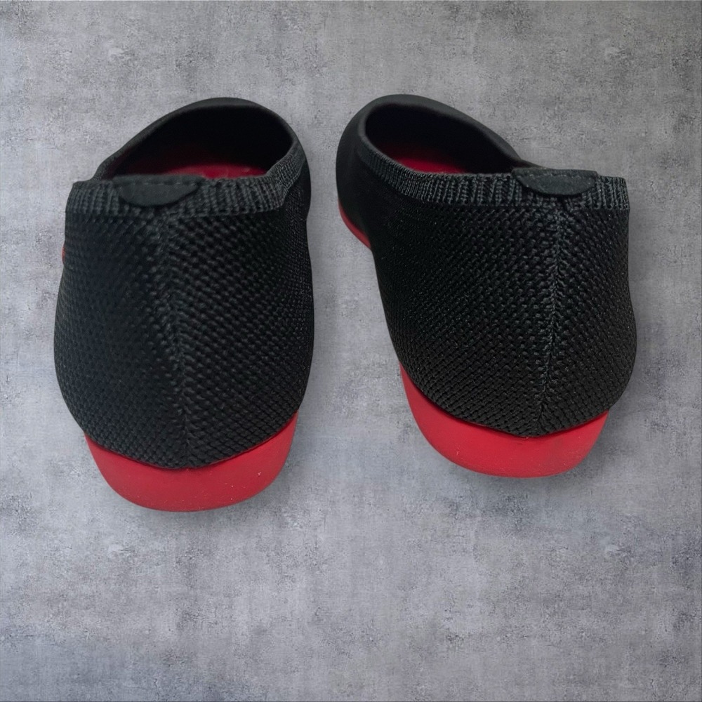 Vivaia Aria Walker  Lightweight Ballet Flat Shoes Womens 7.5 Black Ruby Red Trim - Picture 7 of 8